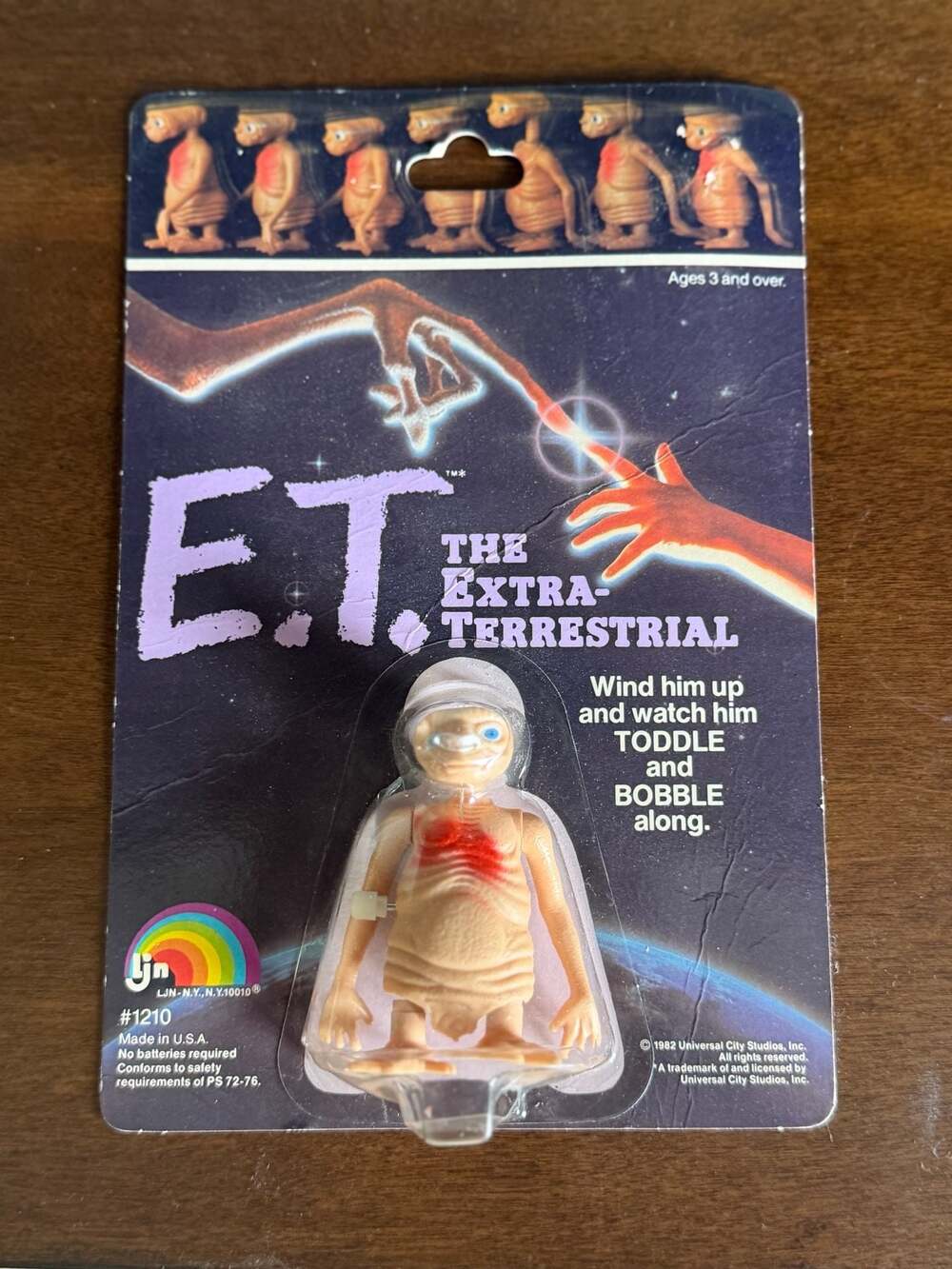 Vintage 1982 LJN E.T. The Extra-Terrestrial Wind-Up Toddle and Bobble Toy #1210